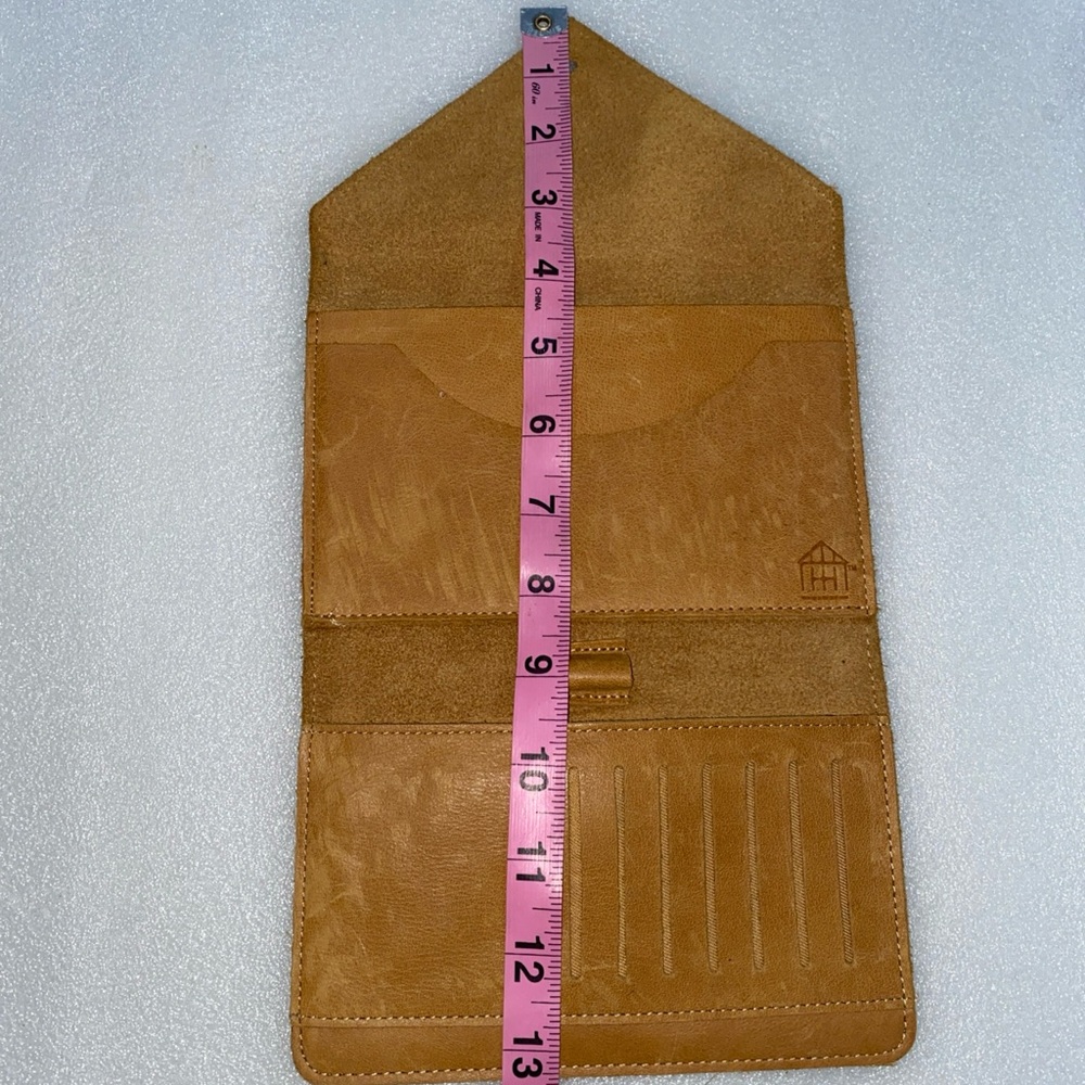 Hearth And Hand Brown Leather Travel Wallet Organizer Envelope 4.5” X 7” EUC - Picture 6 of 8